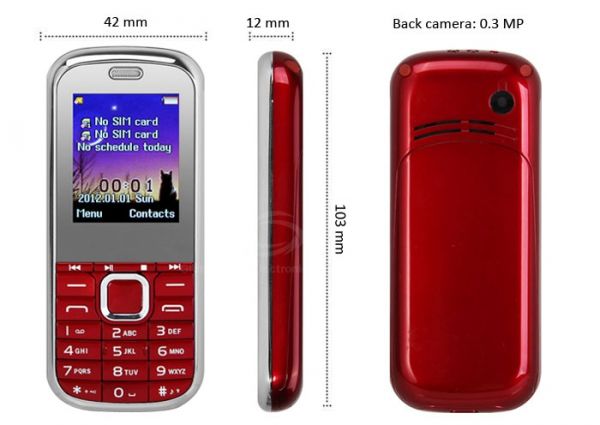 celular K500 Vermelho cartões SIM Dual Standby