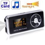 TF (Micro SD) Card Slot Digital MP3 Player com lanterna