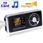 TF (Micro SD) Card Slot Digital MP3 Player com lanterna